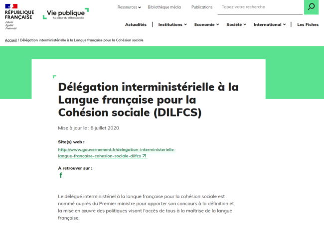 langue français cohésion sociale DILFCS